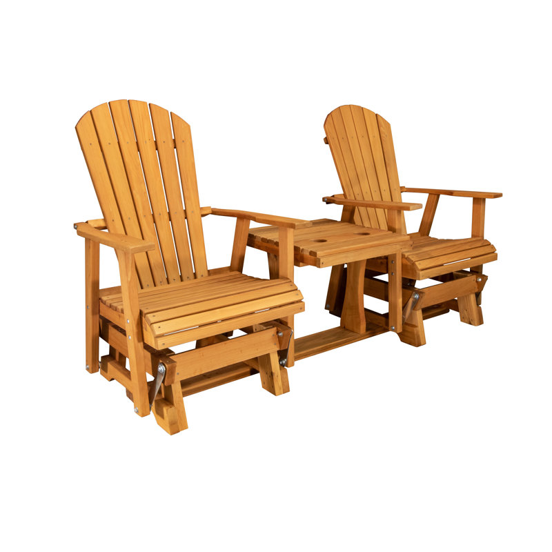 6 Ft. Cedar Fan-Back Settee Glider, Amish-made, Brown