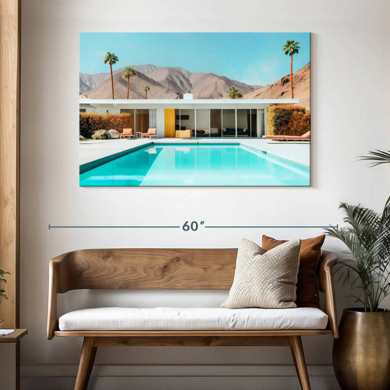 Lilie style Mid-Century moderne Palm Springs, H 32 po x l 48 po