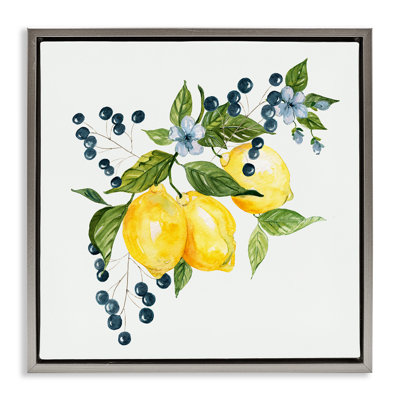 Branche de citron avec cadre flottant baies, design par Livi Finn