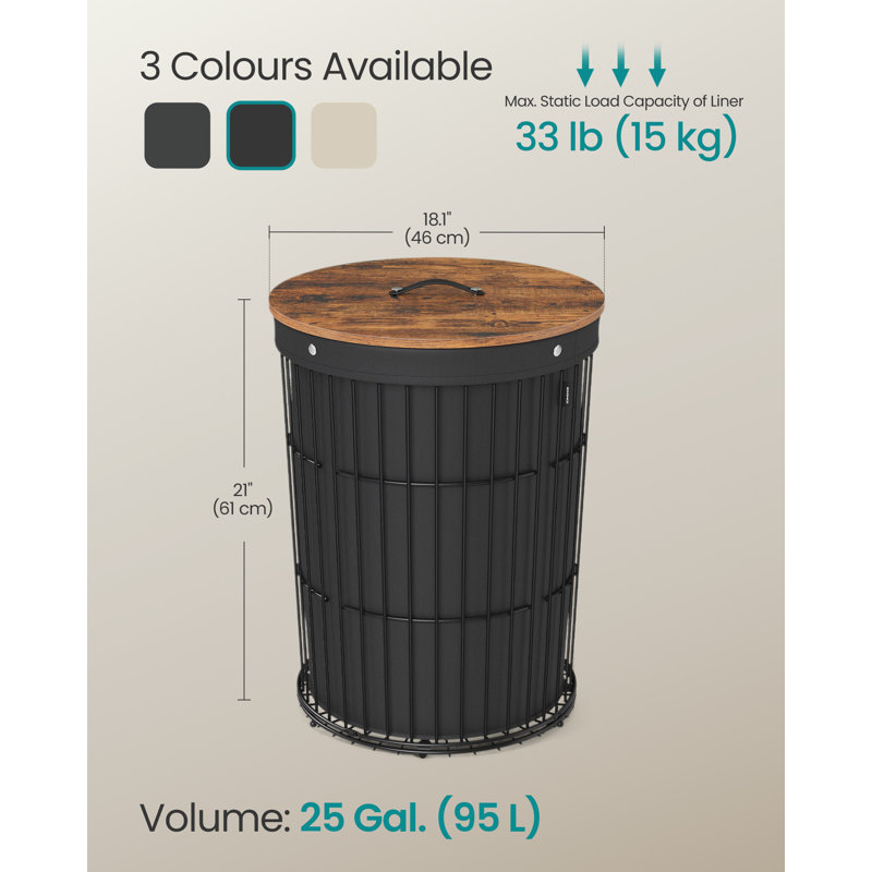 Wood Laundry Hamper with Handles