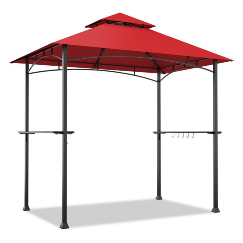 Abri pour barbecue 8 x 5 pieds, Rouge foncé