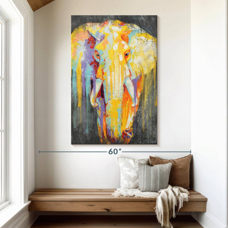 Brampt Elephant Paint Drip, 51" H x 34" W