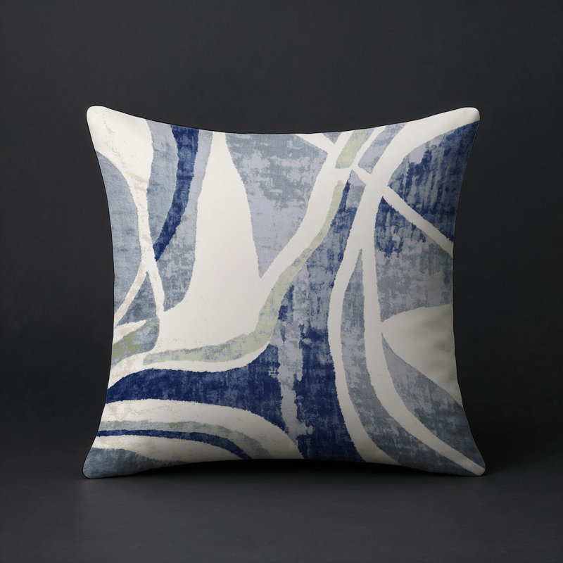 Coussin décoratif intérieur / extérieur gris Modern Modern, Carré 20 po, Gris abstrait 208