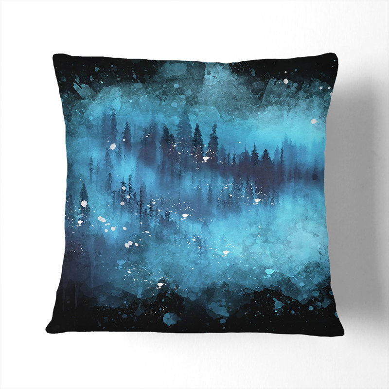 Forest Mist Paint Splash Cushion with Filling, Stone, 55cm H x 55cm W x 20cm D