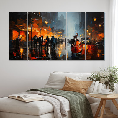 Art afro-américain Harlem City 5 pièces 