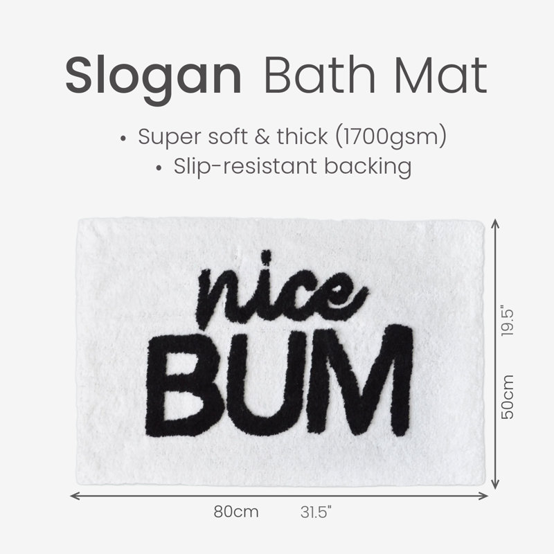 Kaitryn Nice Bum Slogan Bath Mat