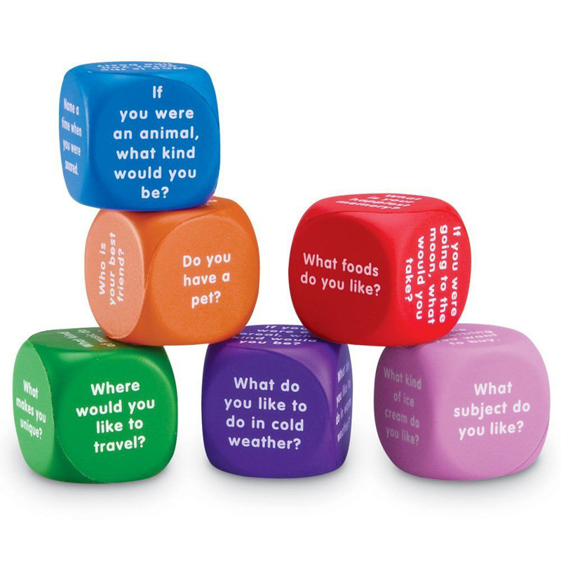Ensemble 6 pièces de lettres de cubes conversation
