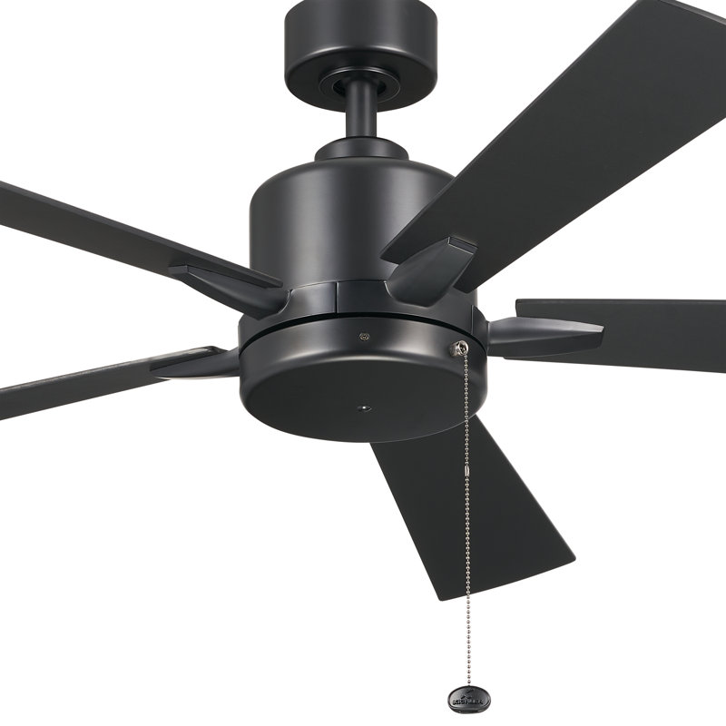 Lucian II 52'' Satin Black Ceiling Fan with Reversible Blades