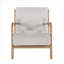 Pour sièges d'appoint de salon | Fauteuil en bois massif de style scandinave en velours côtelé beige chaud avec support lombaire