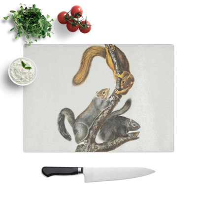 Tempered Glass Cat Squirrels Chopping Board