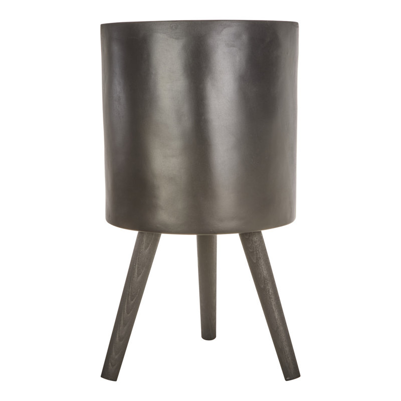 Mondovi Fiberglass Cachepot, Black, 70cm H x 38cm W x 38cm D