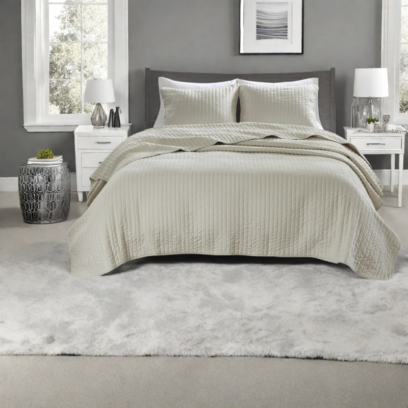 Ensembles de literie confortables en coton, courtepointe crème, style maison de campagne pour toutes les saisons