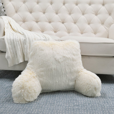 Housse et insert de coussin en fausse fourrure à dossier à poils longs