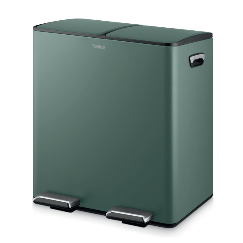 40 Litre Step On Recycling Bin, Green