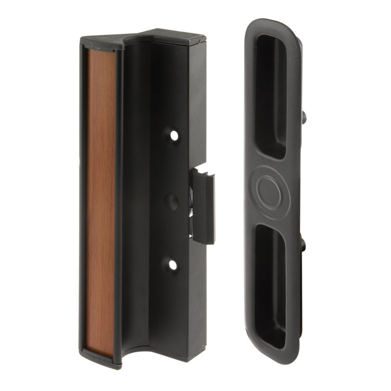 Poignée de porte coulissante en aluminium et en métal moulé sous pression, noir (paquet de 1)