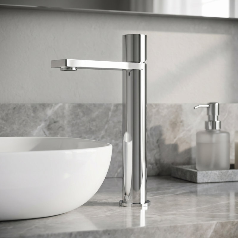 Robinet de lavabo vasque à poignée simple H 12 po Gotham, Chrome