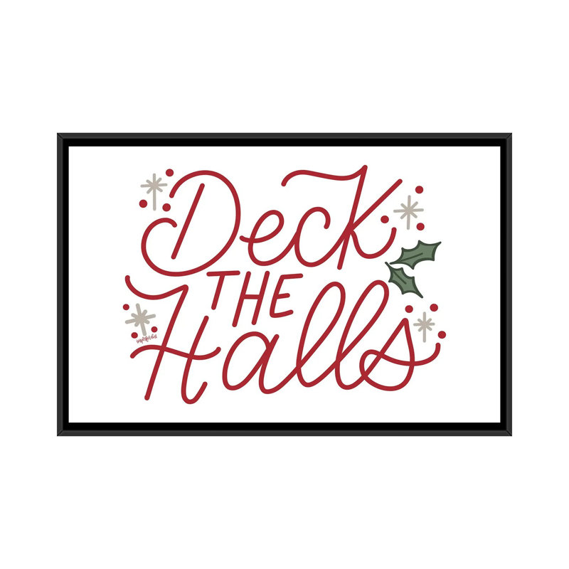 «Deck The Halls», reproduction d'art sur toile encadrée, H 18 po x l 26 po, Noir