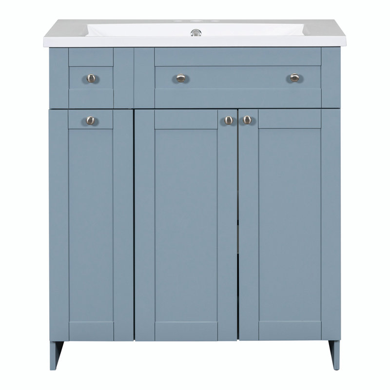 Meuble-lavabo simple 30 po avec plateau Ardean, Bleu