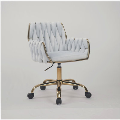 Chaise de bureau tissée Heng Ming avec accoudoirs et hauteur réglable, ensemble de 1