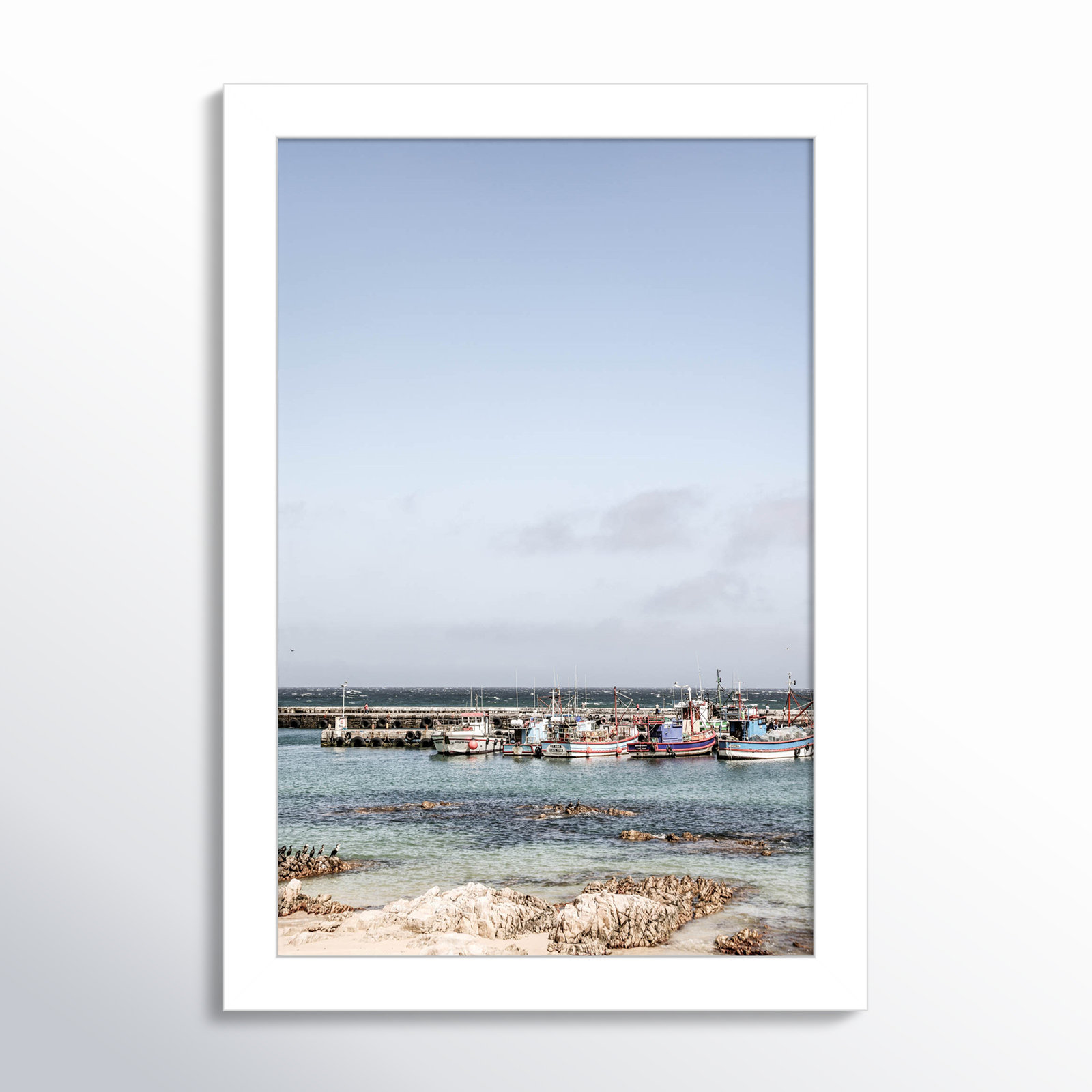 Roanne "Kalk Bay Beach" Print, White, 13" H x 9" W