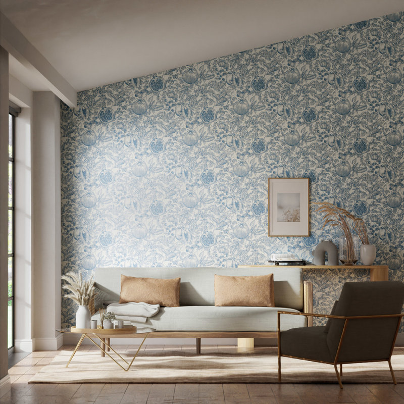 Melograno 10.05m x 52cm Wallpaper Roll, Celestial/Fig Blossom