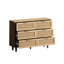 Armoire de rangement 43,61 "à 6 tiroirs avec tiroir en rotin, pour chambre à coucher, salon, naturel