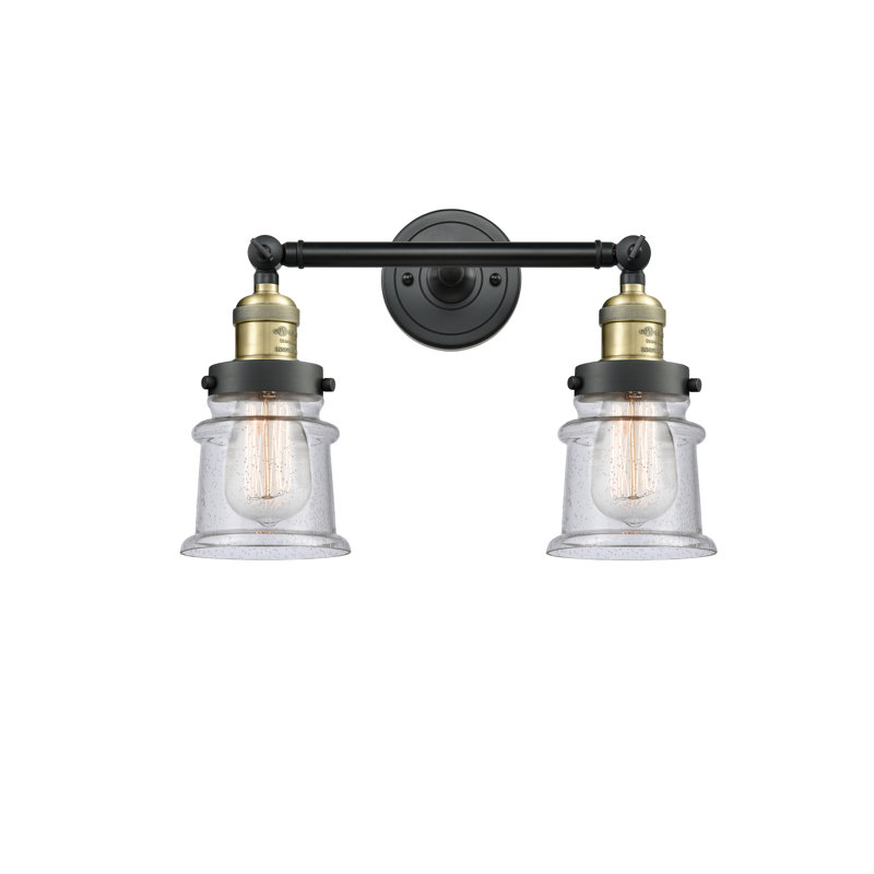 Éclairage pour salle de bain 2 lumières Alexandira, Ampoule DEL 6 watts Vinage, Grainé, Laiton antique noir
