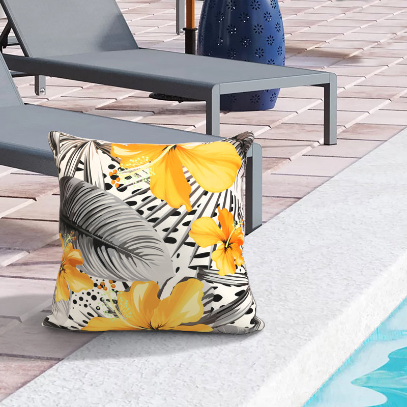 Floral Outdoor Reversible Throw Pillow