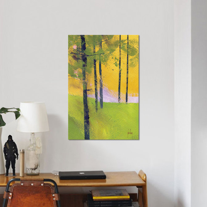 « simple épicéa », reproduction sur toile, H 26 po x l 18 po x P 1,5 po, Toile tendue, Pas de tapis
