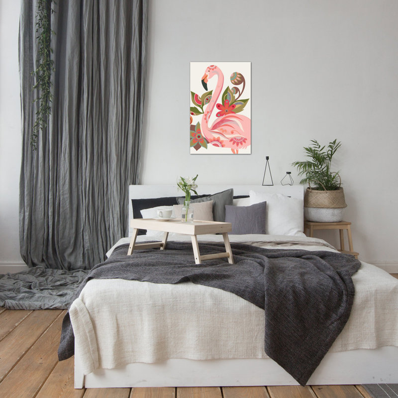 « the flamant rose », impression sur toile tendue, H 40 po x l 26 po x P 1,5 po, Toile tendue