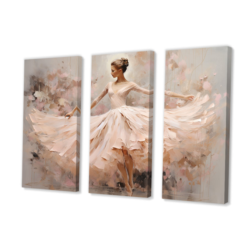 Ensemble d'art mural beige, minimalisme, ballerine I, H 40 po x l 60 po