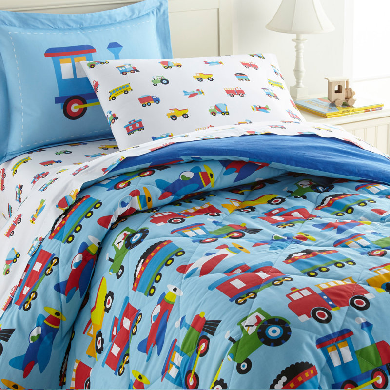 Ensemble d'édredon en coton Wildkin pour enfants - léger, convient à un matelas double, deux taies décoratives incluses - licorne