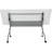 Rectangle 2 Person Flip Top Modular Training Table with Casters and Modesty Panel and Cable Management-56597175