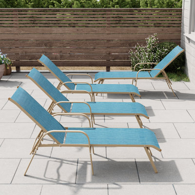 Aluminum Reclining Chaise Lounge (Set of 4)