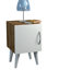 Table de chevet Kanye en blanc / noyer