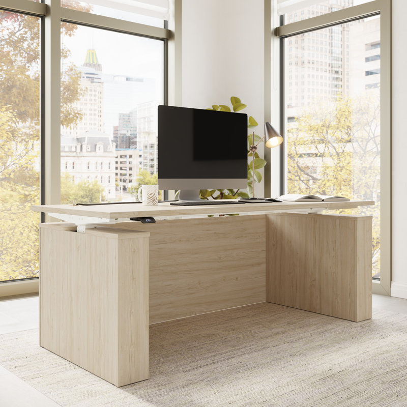 Bush Business Furniture Stratus 72W X 30D Height Adjustable Standing Desk With Modesty Panel