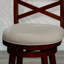 Tabouret pivotant à dossier en X de 24 po de hauteur comptoir, finition cerisier, siège en tissu beige-519815679-519815676