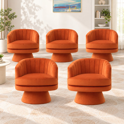 Velvet Swivel Barrel Chair