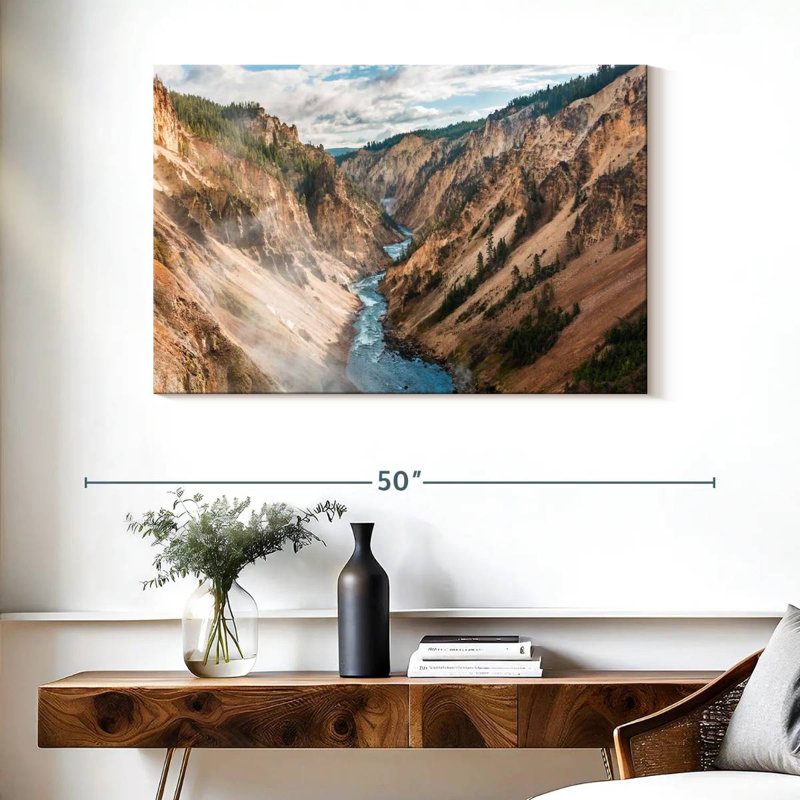 Alvord Yellowstone River Path, H 26 po x l 39 po