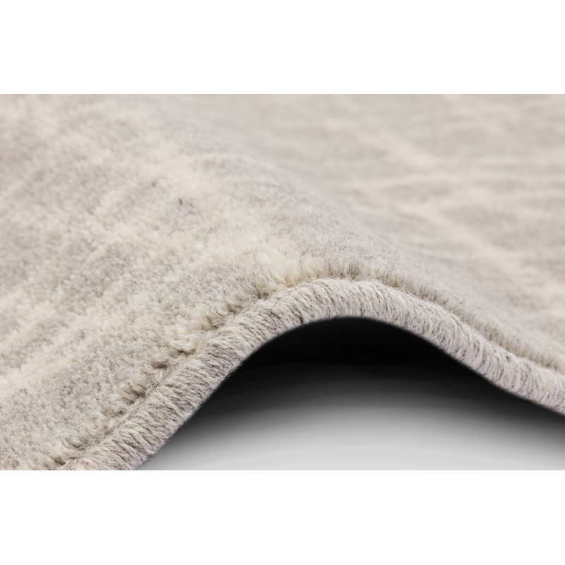 Graver Power Loom Wool Grey Rug, Rectangle 133 x 180cm