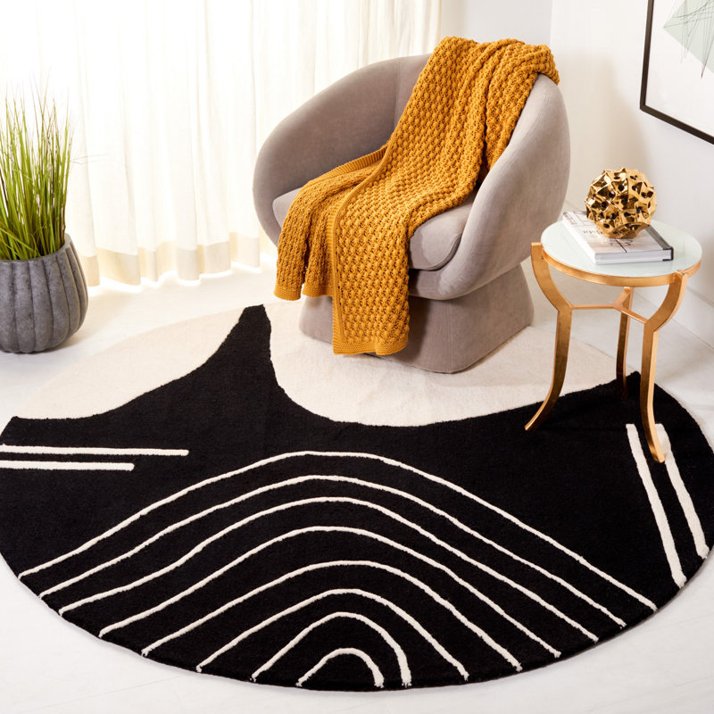 Arabelle Rodeo Drive 860 Area Rug In Black / Ivory, Round 8'