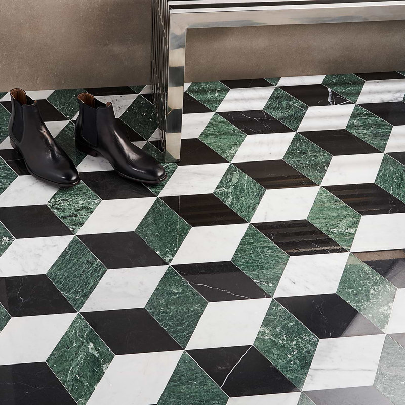 Havasar 8x9 Hexagon Polished Marble Mosaic Tile