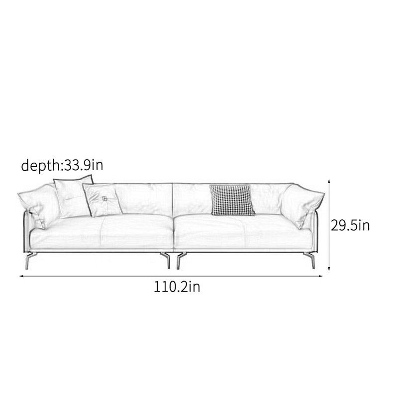 Canapé de bureau Nordic Light, 4, H 29,5 po x l 110,2 po x P 33,9 po