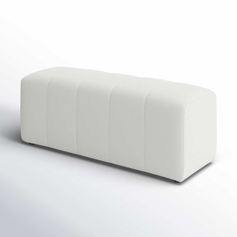 Banc avec revêtement, Bouclé performance blanc cassé