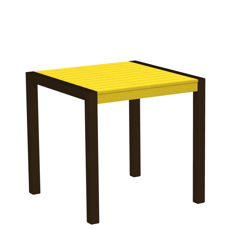 Table de salle à manger POLYWOOD MOD, Citron, Bronze texturé, L 29,75 po x P 29,75 po