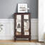 Armoire vitrée 2 portes avec portes en verre trempé, armoires vitrées avec panneau arrière en miroir et tablettes réglables, vitrine lumineuse pour la maison-122642908