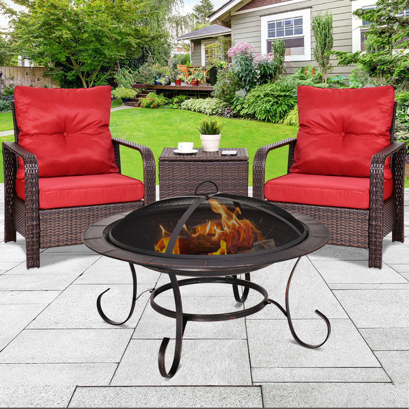 Kwiatkowski Round Iron Charcoal Smokeless Fire Pit