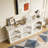 Farmhouse Console Table Entryway Table with 3 Tier Storage
