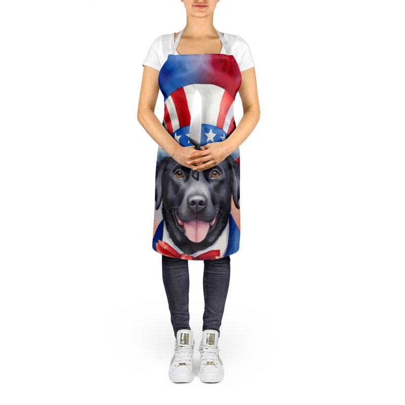 Patriotic American Apron, Black Labrador Retriever