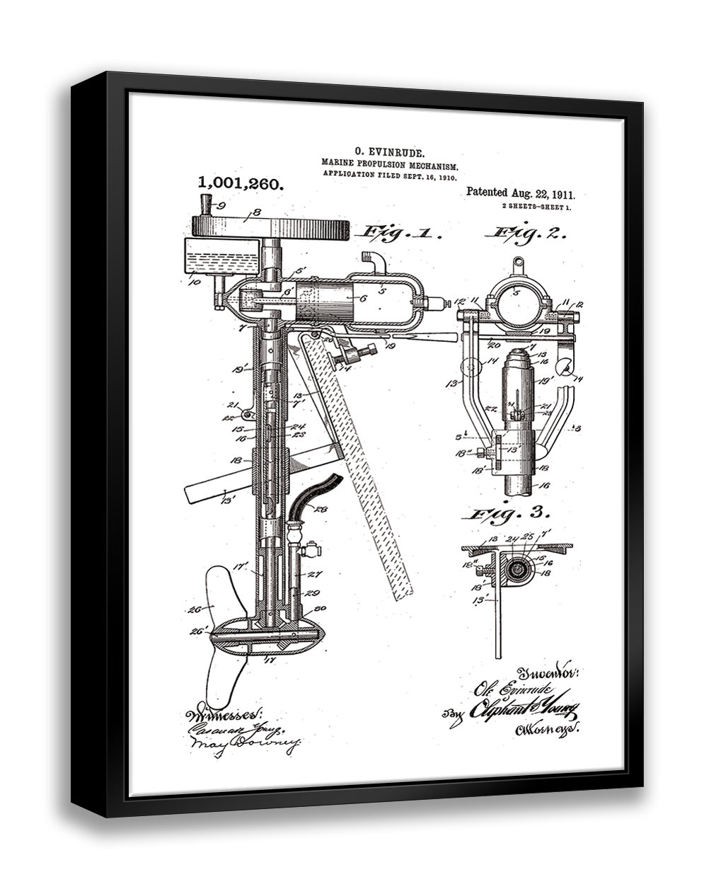 17 Stories Outboard Boat Propeller Patent - Floater Frame Graphic Art ...